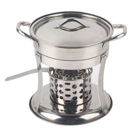 Stainless Steel Hot Pot Stove Outdoor Camping Hot Pot Stove Cookware Accessories (17cm)