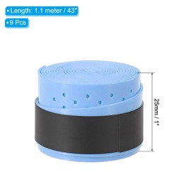 PATIKIL 9 Pack 43.3" Tennis Racket Grip Tape Overgrip Punching Absorbent Non-Slip Badmin Tong Fishing Rod Sky Blue