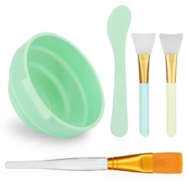 Sunny-us - Juego de tazón para mezclar mascarillas faciales caseras 4 en 1, kit de herramientas para mascarillas faciales con tazón, espátula, cuchara