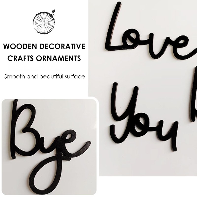 HDGSAFD 2 Sets "Love You and Goodbye" Wooden Sign Wall