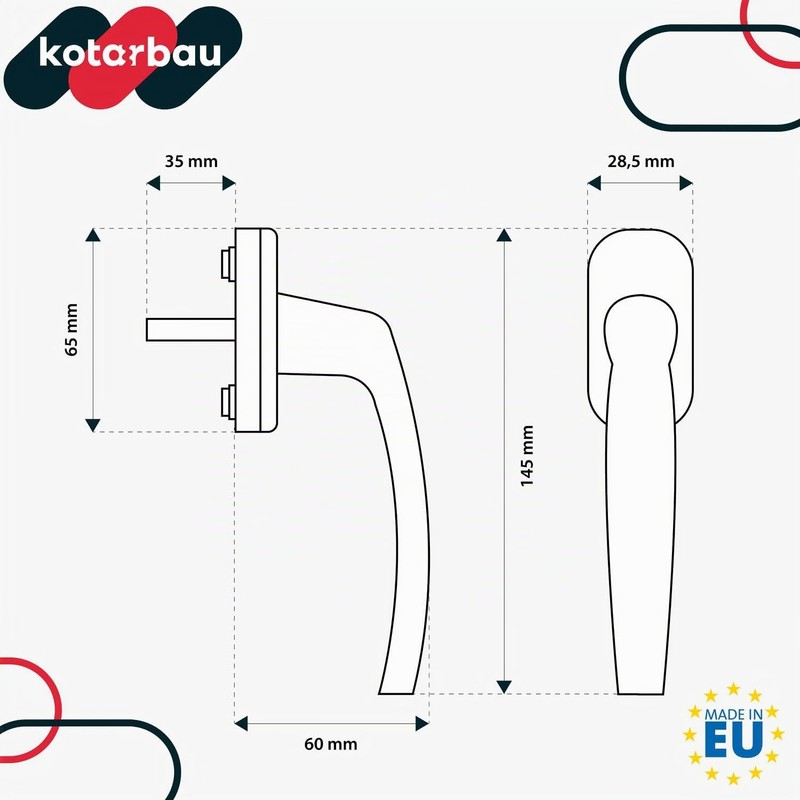 KOTARBAU Set di 5 maniglie per finestra – Maniglia per