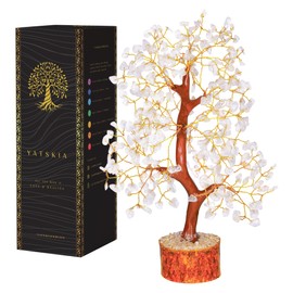 Crystal Clear Quartz - Chakra Tree, Gemstone Tree, Clear Quartz Healing Stone, Crystal Tree for Positive Energy, Good Luck Money Tree, Healing Crystals, Crystal Gifts, Holistic Gifts for Women