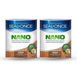 Seal-Once Nano Penetrating Wood Sealer - Premium Waterproof Sealant - 2 Gallon Clear Wood Sealant