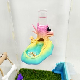 Jumping Spider Water Dispenser, Jumping Spider Hideout,Magnetic Hanging Water Feeder and Hidden Cave,Fence Accessories for Small Animals Such as Jumping Spiders, arboreal Animals, etc. (Color)