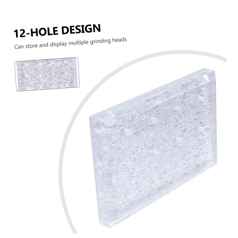 MERRYHAPY Acrylic Nail Drill Bit Stand 12 Holes Drill Bit