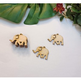 30pcs of Elephant Shape Wood Earrings Blanks,DIY Unfinished Laser Cut Natural Wood Earrings Blanks Wood Jewelry (2'')
