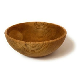 NELUHA Teak Wooden Bowl Round Diameter 24 cm Height 9 cm Decorative Bowl Fruit Bowl Large Wooden Bowl Made of Certified Teak Wood