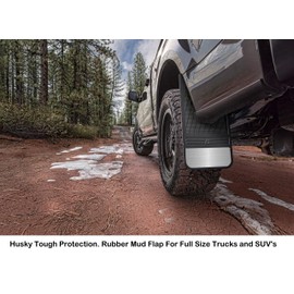 Husky Liners Universal MudDog Mud Flaps | Rubber Front Mud Flaps - 12" w/o Weight - Black | 55000