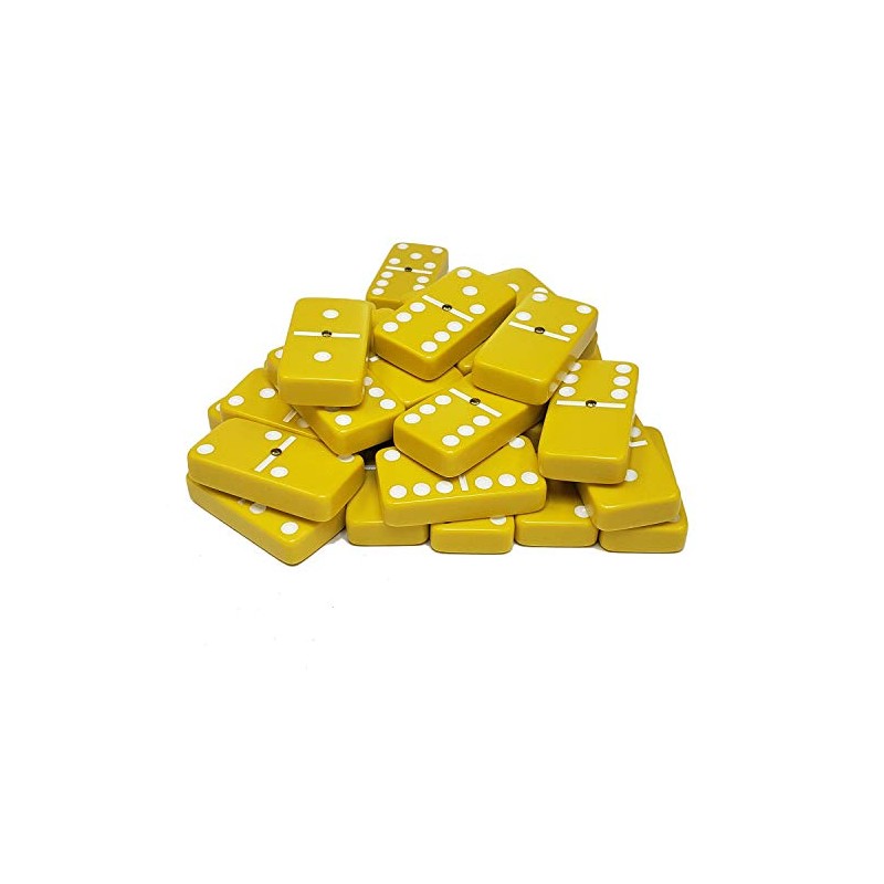 Marion Domino Double Six 6 Yellow with White Dots Jumbo