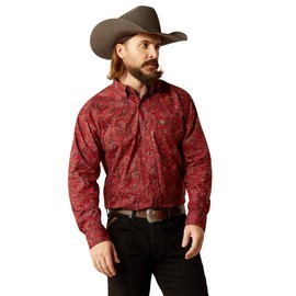 ARIAT Men's Jaydon Classic Fit Shirt, Red, X-Large