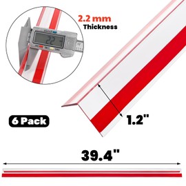 YIMITEE 6 Pack Self Adhesive Wall Corner Protector, 39-3/8" x 1-3/16" Clear Sharp Edge Safety Guard, Plastic Corner Trim, Baby Proofing Strip for Kids Door Frame Countertop Furniture Bumper Cabinet
