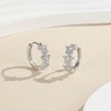 Deyanse Sterling Silver Hoop Earrings for Women, Silver Star Hoop
