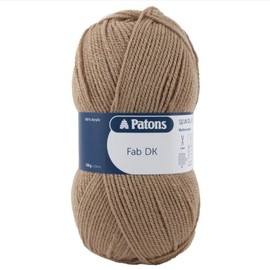 Patons Fab DK Knitting and Crochet Double Knitting Wool - 100% Acrylic Machine Washable & Tumble Dry Yarn - Colour 2308 - Camel - 3 x 100g Balls