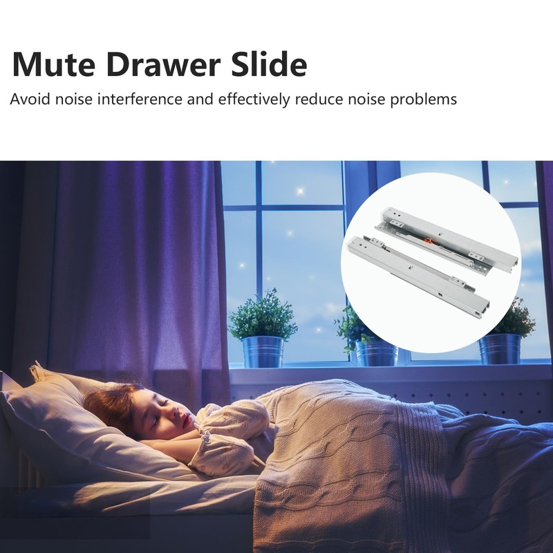 Undermount Drawer Slides, Bottom Mount Invisible Soft Close Pull Out