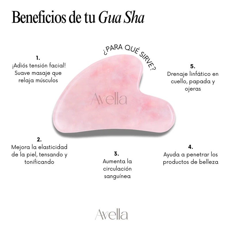 Guasha Cuarzo Rosa Masaje Facial Lifting Piedra Avella