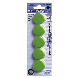 コクヨ カラーマグネット 直径30mm 5個パック 緑 マク-30NG