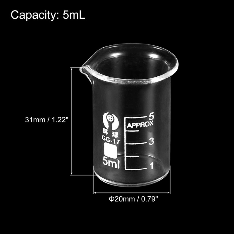 PATIKIL Pack of 2 5 ml Low Shape Glass Cups