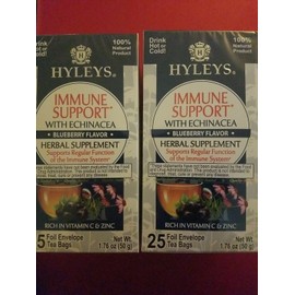 HYLEYS 2 PACK HYLEYS IMMUNE SUPPORT WITH WCHINACEA BLUEBERRY FLAVOR SUGAR FREE (50BAGS)