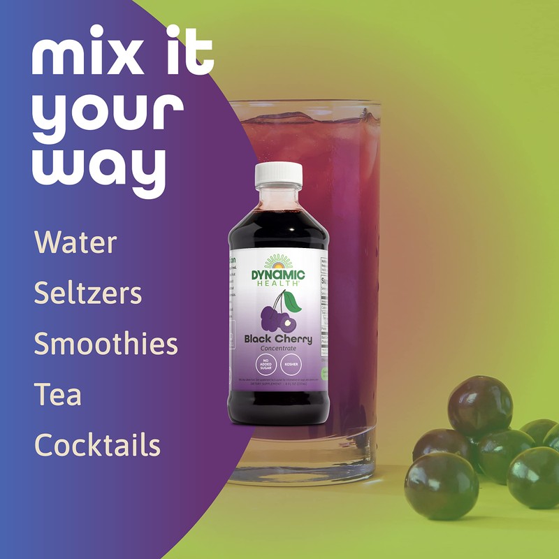 Dynamic Health Pure Black Cherry Unsweetened 100% Juice Concentrate, No