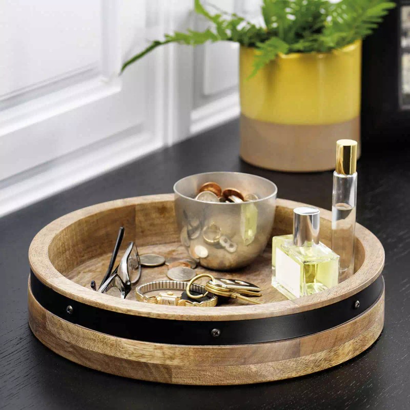 Mikasa, 2-Tier Lazy Susan w Burnished Iron Band Accent +