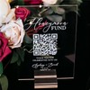 Letrero de boda de acrílico personalizable con código QR, soporte