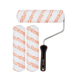 ROLLINGDOG 9 inch Paint Roller Set - 3PCS Lint Free Microfiber Roller Cover Sleeves, for Interior and Exterior Surface Smooth Painting Works