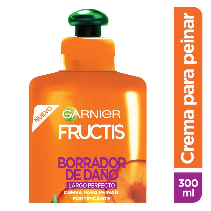 Garnier, Fructis Crema Para Peinar Borrador De Dano Largo Perfecto,