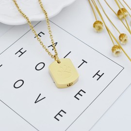 MemoryU Cremation Jewelry for Ashes Dog Cat Paw Memorial Urn Necklace Pendant Locket for Pet Ash Keepsake Jewellery,Metal,not known,,Gold,X052-1-G