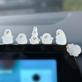 6 PCS Luminous Ducks Car Dashboard Decorations Set, Cute Funny Duck Cars Rearview Mirror & Dashboard Decors Ornament, Adorable Automotive Interior Accessories for Women Men (Ducks)