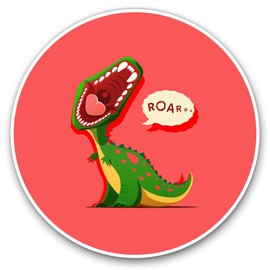 2 x 15cm Vinyl Stickers - Roar Dinosaur T-rex Coon Kids Decals 14673