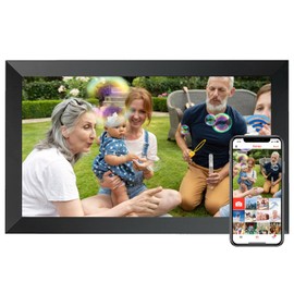 YUUTY WLAN Digitaler Bilderrahmen, 15,6 Zoll 32GB Elektronischer Bilderrahmen, 1280x800 HD IPS LCD Touchscreen Foto Rahmen, Automatische Rotation, Teilen Sie Fotos Sofort Von überall Aus