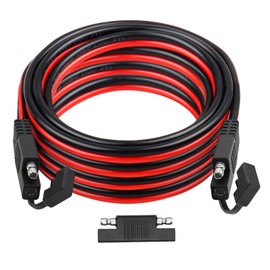 XRDS -RF SAE Extension Cable 20FT– Heavy Duty 10AWG Tinned Copper Wire with SAE Battery Cable Terminal Connectors for Automotive, RV, Marine, and Solar Applications.