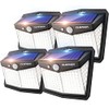 CLAONER Solar Lights Outdoor, [128 LED/4 Packs] Solar Motion Sensor