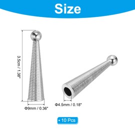 PATIKIL Bolo Tie Tips, 10Pcs 1.4 Inch Long Alloy Bolo Tie Supplies Replacement Cord End Caps 4.5mm Diameter for DIY Crafts Clothes Decor, Silver Tone