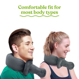 PURSONIC Portable Neck & Shoulder Adjustable Massaging Wrap with Soothing Heat to Relax and Soothe Your Neck & Shoulder Areas,Ultra-Plush Fabric, Exterior is Machine Washable (Charcoal Grey)