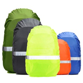 Frelaxy Hi-Visibility Backpack Rain Cover with Reflective Strip 100% Waterproof for Hiking, Camping, Biking, Traveling