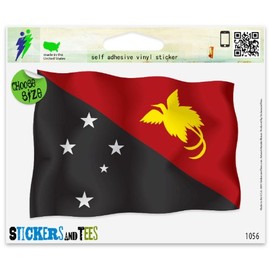 Papua New Guinea Flag Vinyl Car Bumper Window Sticker 3" x 2"