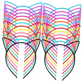 Beavorty 24pcs Cat Ears Headbands for Women Cosplay Hair Accessories Cat Headbands for Women Fashion Party Decorations