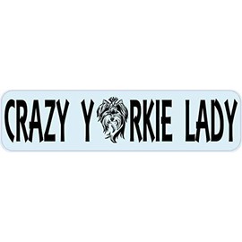 StickerTalk Crazy Yorkie Lady Magnet, 8 inches by 2 inches