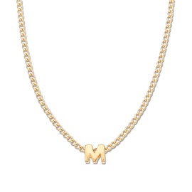 Palas Jewellery Women's Tiny Love Letter M Necklace, Gold