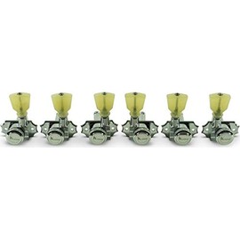 Kluson 3 Per Side Locking Revolution Series G-Mount Non-Collared Tuning Machines Chrome With Plastic