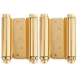 Cafe Door 5" Spring Hinge in Brass Finish Double Acting Barrel Spring Hinge with Tension Adjustment for Saloon Western Bar Pub Swinging Cafe Doors (2, Brass)