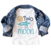 Two The Moon Toddler 2nd Birthday Shirt - Outer Space