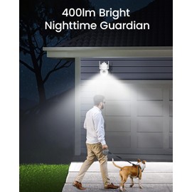 AOSU 3K 5MP Outdoor Surveillance Camera, Cable WLAN Camera, Outdoor Surveillance with 400 lm Spotlight, Full Colour Night Vision, 360° PTZ View, IP Camera Outdoor, 24/7 Recording, Vehicle Protection