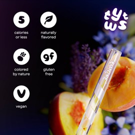 Twyst Wellness Powder Blend | Peach Lavender Honey | Biodegradable Straws | Vegan, Plant-Based, Gluten-Free | Low Cal, No Added Sugar | W/Vitamins, Biotin, Adaptogens, & Electrolytes | 6 Count Box