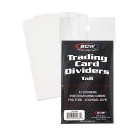 BCW Tall Trading Card Dividers - 20 ct | Archival Quality, Write-On Index Tab, 3 11/16 X 2 11/16 Inches | Fits Vault, Super Vault, QuickFold, Shoe, and Super Shoebox Boxes | Card Organizer Dividers