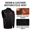 GARGOYLE BELLS Men's Denim & Leather Motorcycle Vest SOA Biker