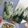 Nipil Mountain Forest Green Kitchen Towels Set of 2,Forest Bathroom