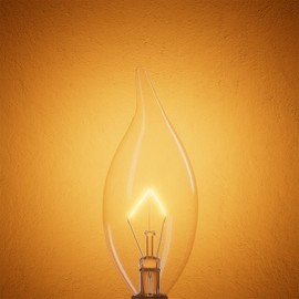 CYLYT 6-Pack E12 Candle Light Bulbs 40W Warm White 2500K, 380 Lumen Dimmable Chandelier Light Bulbs for Ceiling Fan, Pendants or Outdoor, CA10 Clear Candelabra Base Bulbs