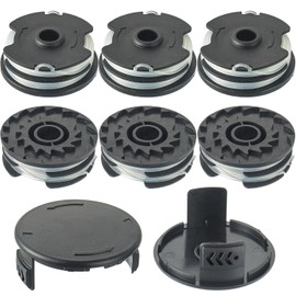 EPLZON Replacement Spool and Spool Cover, Compatible with Parkside LIDL PRT 550 A1, B2, C3; PRTA 20-Li C3 Replacement Parts Edge Cutter (6 Replacement Spool + 2 Spool Cover)